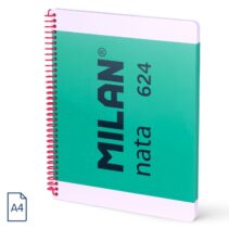 Milan Nata 624 Cuaderno Espiral Formato A4 Pautado 7mm - 80 Hojas de 95 gr/m2 - Microperforado