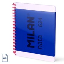 Milan Nata 624 Cuaderno Espiral Formato A4 Pautado 7mm - 80 Hojas de 95 gr/m2 - Microperforado
