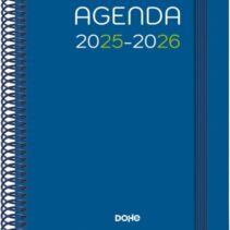 Dohe Logic Agenda Escolar 25/26 Espiral A5 - Semana Vista - Papel 70g/m2 - 4 Hojas de Pegatinas - Cubierta de Carton Plastificado - Cierre con Goma Elastica