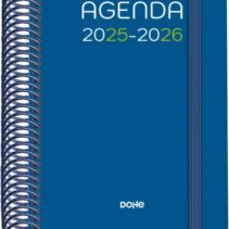 Dohe Logic Agenda Escolar 25/26 Espiral A6 - Dia Pagina - Papel 70g/m2 - 4 Hojas de Pegatinas - Cubierta de Carton Plastificado - Cierre con Goma Elastica