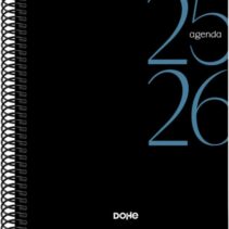 Dohe System Agenda Escolar 25/26 Espiral A5 - Semana Vista - Papel 70g/m2 - Cubierta de Carton Plastificado - Color Negro