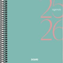 Dohe System Agenda Escolar 25/26 Espiral A5 - Dia Pagina - Papel 70g/m2 - Cubierta de Carton Plastificado - Color Verde