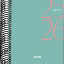 Dohe System Agenda Escolar 25/26 Espiral A6 - Dia Pagina - Papel 70g/m2 - Cubierta de Carton Plastificado - Color Verde
