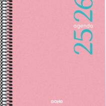 Dohe Esencial Agenda Escolar 25/26 Espiral A5 - Semana Vista - Papel 70g/m2 - Cubierta en Polipropileno - Color Rosa