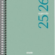 Dohe Esencial Agenda Escolar 25/26 Espiral A5 - Semana Vista - Papel 70g/m2 - Cubierta en Polipropileno - Color Verde