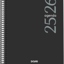 Dohe Esencial Agenda Escolar 25/26 Espiral A5 - Semana Vista - Papel 70g/m2 - Cubierta en Polipropileno - Color Negro