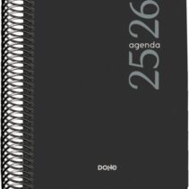 Dohe Esencial Agenda Escolar 25/26 Espiral A6 - Dia Pagina - Papel 70g/m2 - Cubierta en Polipropileno - Color Negro