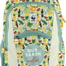 Dohe WWF Tropic Mochila Escolar - Compartimento Principal con Bolsillo Acolchado - Bolsillos Laterales para Bebidas - Espalda Acolchada - Doble Asa Superior - Fabricada en Poliester - Medidas 31