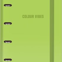 Dohe Colour Vibes Carpeta de 4 Anillas Mixtas de 35mm Recambio 100 Hojas Cuadricula 5mm - Formato A4 - Cierre con Goma - Incluye 4 Separadores y Sobre de Polipropileno - Color Verde Lima