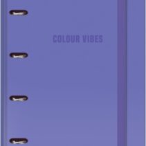 Dohe Colour Vibes Carpeta de 4 Anillas Mixtas de 35mm Recambio 100 Hojas Cuadricula 5mm - Formato A4 - Cierre con Goma - Incluye 4 Separadores y Sobre de Polipropileno - Color Morado