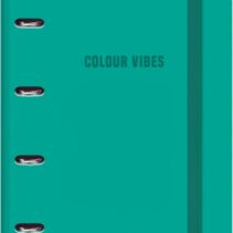 Dohe Colour Vibes Polyfoam Carpeta de 4 Anillas Mixtas de 35mm A4 Recambio 100 Hojas Cuadricula 5mm - Cubierta de Polyfoam 2mm - Cierre con Goma - Incluye 4 Separadores y Sobre de Polipropileno - Color Verde