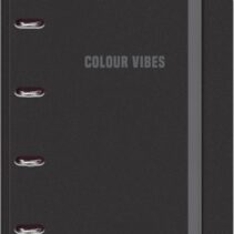 Dohe Colour Vibes Polyfoam Carpeta de 4 Anillas Mixtas de 35mm A4 Recambio 100 Hojas Cuadricula 5mm - Cubierta de Polyfoam 2mm - Cierre con Goma - Incluye 4 Separadores y Sobre de Polipropileno - Color Negro