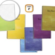 Golden Pack de 10 Cuadernos Espiral 80 Hojas 60gr Cuadricula - Tamaño 4º - Tapa Normal Plastificada - Colores Surtidos