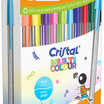 Bic Cristal Multicolour Pack de 20 Boligrafos de Bola - Punta 1.6mm - Trazo 0.42mm - Tinta con Base de Aceite - Colores Surtidos