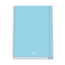 Dohe Serenity Cuaderno Espiral A4 100 Hojas Microperforadas Cuadricula 5mm - Tapa Dura Carton Forrado - Cierre de Goma - Bandas de Color - Color Azul