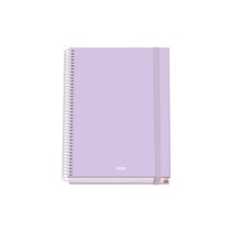 Dohe Serenity Cuaderno Espiral A5 100 Hojas Cuadricula 5mm - Tapa Dura Impresa a todo Color y Plastificada en Brillo - Bandas de Color - Cierre de Goma - Color Morado