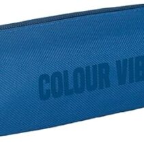 Dohe Colour Vibes Portatodo Cuadrado - Cierre con Cremallera y Tirador de Goma - Color Azul