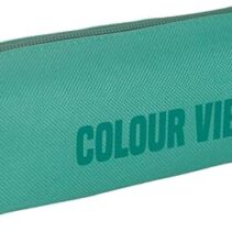 Dohe Colour Vibes Portatodo Cuadrado - Cierre con Cremallera y Tirador de Goma - Color Verde