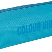Dohe Colour Vibes Portatodo Cuadrado - Cierre con Cremallera y Tirador de Goma - Color Azul Cyan