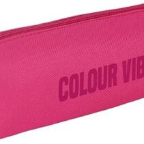 Dohe Colour Vibes Portatodo Cuadrado - Cierre con Cremallera y Tirador de Goma - Color Rosa