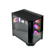 L-Link Nova Caja ATX - Cristal Templado Continuo - 4 Ventiladores RGB - USB 3.0 - Color Negro
