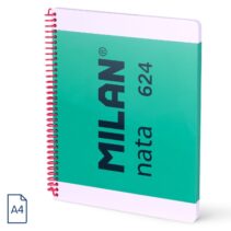 Milan Nata 624 Cuaderno Espiral Formato A4 Liso - 80 Hojas de 95 gr/m2 - Microperforado