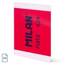 Milan Nata 624 Libreta Encolada Formato A4 Cuadricula 5x5mm - 48 Hojas de 95 gr/m2 - Microperforado - Color Rosa