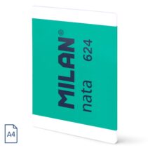 Milan Nata 624 Libreta Encolada Formato A4 Pautado 7mm - 48 Hojas de 95 gr/m2 - Microperforado - Color Verde