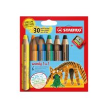Stabilo Woody 3 en 1 30º Aniversario Tigre Pack de 6 Lapices de Colores + Sacapuntas - Lapiz de Color