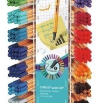 Stabilo Point 88 Expositor con 240 Rotuladores de Punta de Fibra - Trazo de 0.4mm aprox. - Tinta con Base de Agua - Colores Surtidos