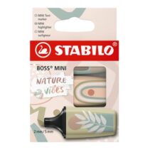 Stabilo Boss Mini Naturevibes Pack de 3 Marcadores Fluorescentes - Trazo entre 2 y 5mm - Tinta con Base de Agua - Antisecado - Colores Verde Barro
