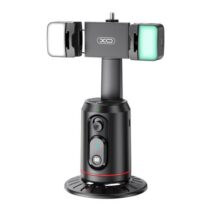 XO SS16LED Soporte Sobremesa para Smartphone - Seguimiento y Reconocimiento Facial - Motorizado 360º - Iluminacion LED - Control por Gestos - Bluetooth - Color Negro