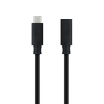 Nanocable Cable Prolongador USB-C 3.2 Macho a USB-C 3.2 Hembra - Gen2x2 20Gbp - 100W 5A - 4K 60Hz - 1.5 Metros - Color Negro