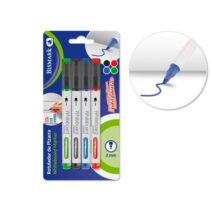Bismark Pack de 4 Rotuladores para Pizarra Blanca - Punta Redonda 2mm - Colores Surtidos