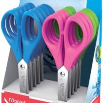 Maped Essentials Zurdos Tijera Escolar Punta Redonda 13cm - Hojas de Acero Inoxidable - Mango de Plastico Simetrico - Colores Surtidos