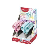 Maped Sensoft Tijera Escolar Punta Redonda 13cm - Hojas de Acero Inoxidable - Mango de Plastico Simetrico - Colores Pastel Surtidos