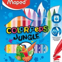 Maped Color´Peps Jungle Pack de 12 Rotuladores con Punta Media Bloqueada 2mm - Ojival