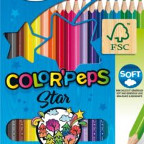 Maped Color´Peps Star Pack de 18 Lapices de Colores Triangulares - Mina Suave - Madera Certificada FSC - Colores Surtidos