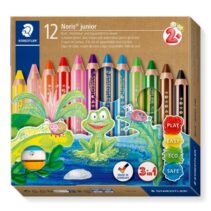 Staedtler Noris Junior Pack de 12 Lapices de Colores Extragruesos + Sacapuntas - 3 en 1