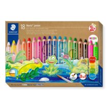 Staedtler Noris Junior Pack de 18 Lapices de Colores Extragruesos + Sacapuntas + Pincel - 3 en 1