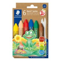 Staedtler Noris Junior Pack de 6 Ceras de Colores Extragruesas - Forma Hexagonal - Colores Surtidos