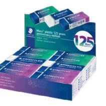 Staedtler Mars Plastic 125 Aniversario Goma de Borrar - Borrado de Alta Calidad - Minimos Residuos - Color Blanco