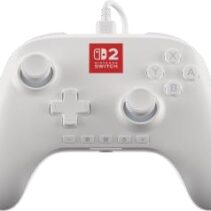 PowerA Lumectra Mando con Cable para Nintendo Switch 2 - Efecto Hall - Iluminacion RGB - Color Blanco