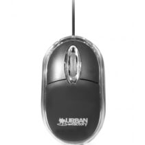 Urban Factory Raton con Cable USB - 800dpi - Uso Ambidiestro - Color Negro