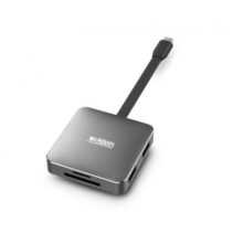 Urban Factory Hubee Light Mini HUB - USB-C Macho - USB-A/HDMI/SD/MSD Hembra - 100W PD - Color Gris Metal