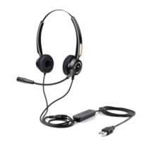 Urban Factory Movee Auriculares Supraaurales de Diadema - Mando a Distancia - Conexion USB-A Plug & Play - Color Negro