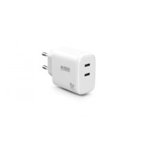 Urban Factory Potencia Cargador USB-C GaN de 65W - 1 Puerto USB-C de 45W + 1 Puerto USB-C de 20W - Color Blanco
