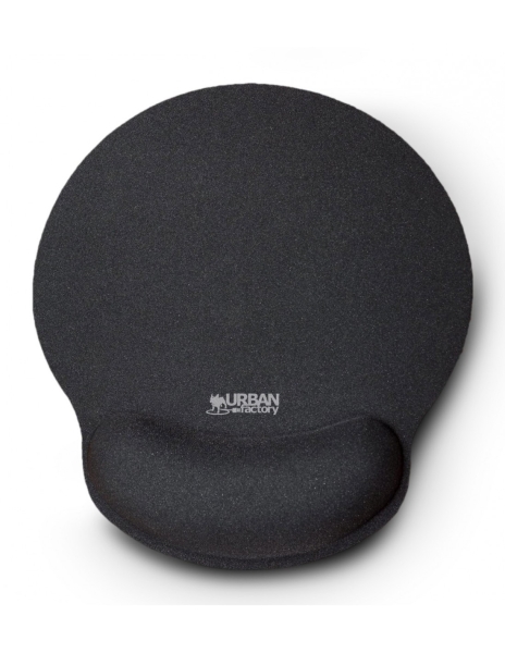 Urban Factory Softee Alfombrilla Raton Ergonomica con Reposamuñecas - Base Antideslizante - Medidas 25*22cm - Color Negro