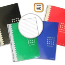 Golden Cuaderno Espiral Folio 80 Hojas 60grs Pautado - Margen Remarcado - Tapa Extradura - Colores Surtidos