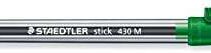 Staedtler Stick 430 Boligrafo con Capuchon - Punta 0.35mm - Tinta Endeleble - Color Verde